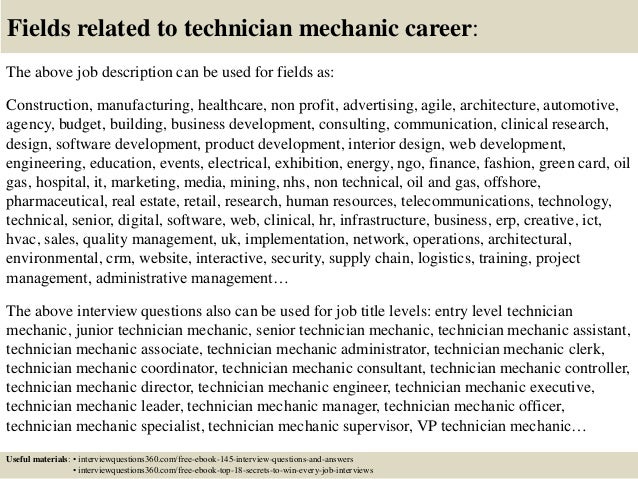 Automobile Technician Interview Questions And Answers