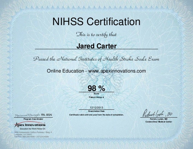 Nihss Certification Online