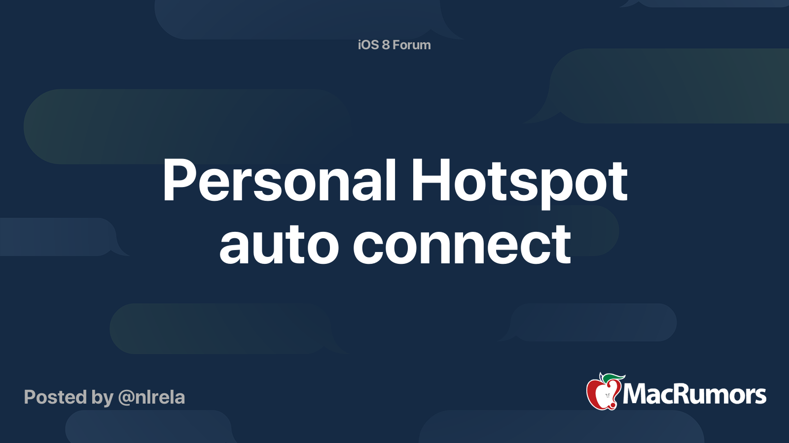 Personal Hotspot Auto Join