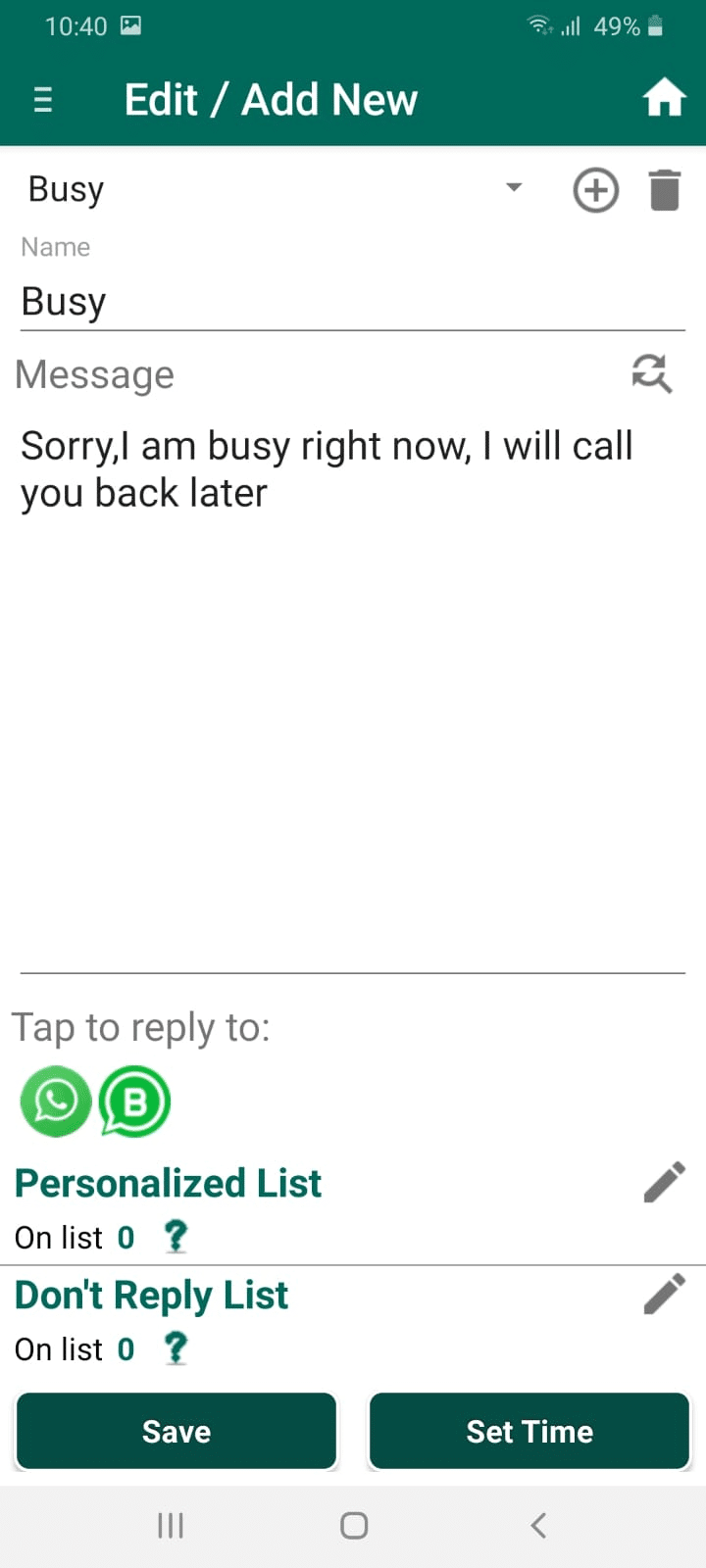 Personal Whatsapp Auto Reply